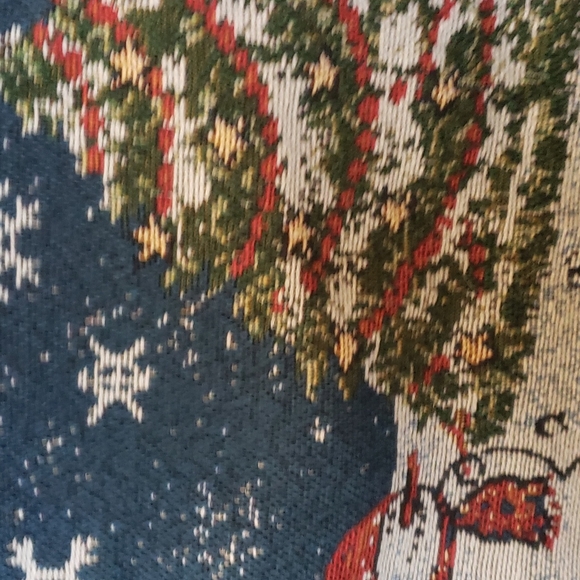 Snowman Christmas Stocking. Machine woven cotton/polyester - Picture 3 of 12